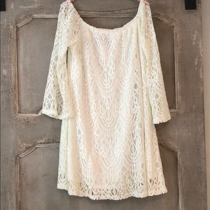 White crocheted dress